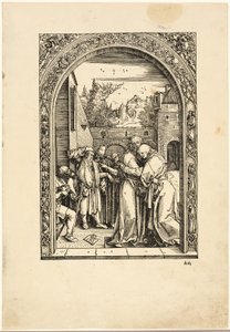 Joachim und St. Anna treffen sich am Goldenen Tor, aus Das Leben der Jungfrau von Albrecht Dürer