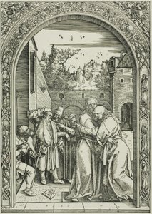 Joachim und St. Anna treffen sich am Goldenen Tor, aus Das Leben der Jungfrau von Albrecht Dürer