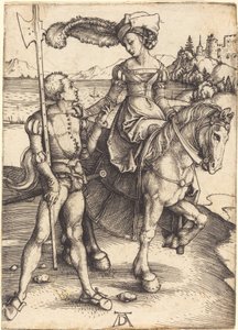 Dame zu Pferd und der Landsknecht von Albrecht Dürer