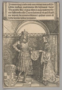 Maximilian und Maria von Burgund, Tafel 2 aus Historische Szenen aus dem Leben von Kaiser Maximilian I. vom Triumphbogen von Albrecht Dürer