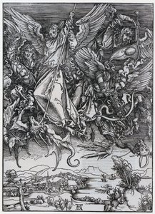 Michaels Kampf mit dem Drachen, X. Figur, Blatt 12 der Folge "Die Apokalypse"