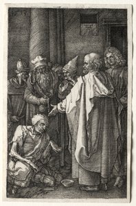 Petrus und Johannes heilen den Lahmen am Tempeltor, 1512 von Albrecht Dürer