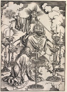 Offenbarung des Johannes: Johannes betrachtet die sieben Leuchter von Albrecht Dürer
