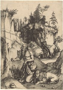 Der büßende heilige Hieronymus in der Wildnis von Albrecht Dürer