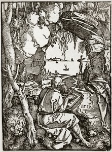Sankt Jérôme in einer Höhle (Bartsch 113) von Albrecht Dürer