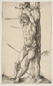 Heiliger Sebastian an einen Baum gebunden von Albrecht Dürer