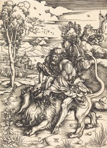 Samson kämpft mit dem Löwen, ca. 1497-1498