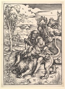 Samson zerreißt den Löwen, ca. 1497-1498