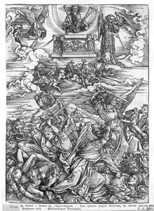 Szene aus der Apokalypse, Die vier rachsüchtigen Engel, lateinische Ausgabe, 1511