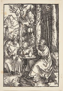 Der heilige Antonius besucht den heiligen Paulus in der Wildnis