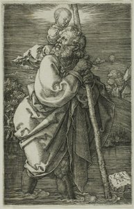 Der heilige Christophorus nach links gewandt