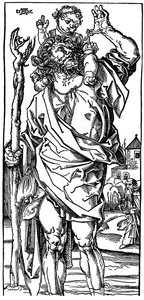 St. Christophorus trägt das Christkind, 1525, 1936