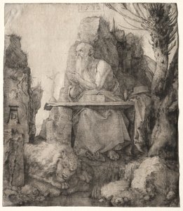 St. Hieronymus sitzt in der Nähe einer Kopfweide, 1512 von Albrecht Dürer