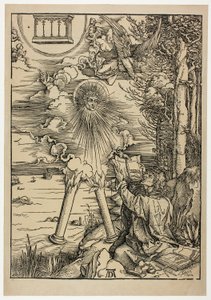 St. Johannes verschlingt das Buch, aus der Apokalypse von Albrecht Dürer