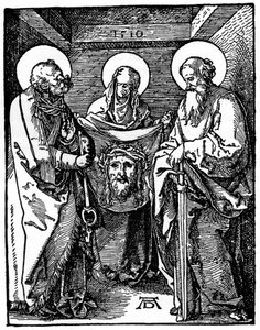 St. Veronika mit dem Schweißtuch zwischen St. Peter und Paul, 1510, 1936