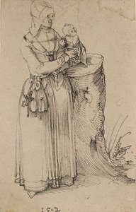 Stehende Figur einer Frau mit einem Kind von Albrecht Dürer