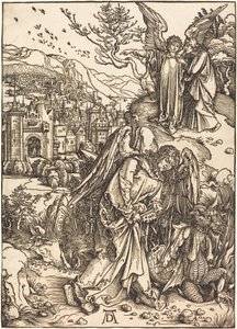 Der Engel mit dem Schlüssel zum Abgrund von Albrecht Dürer