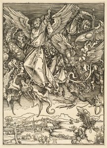 Die Apokalypse: Heiliger Michael kämpft gegen den Drachen von Albrecht Dürer