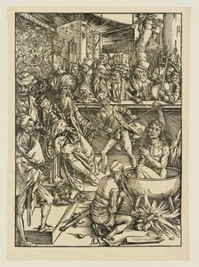 Der versuchte Märtyrertod des Heiligen Johannes, in einem Kessel mit brennendem Öl, unter Domitian von Albrecht Dürer