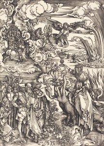 Die babylonische Hure, wahrscheinlich um 1496-1498 von Albrecht Dürer