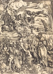 Die babylonische Hure, wahrscheinlich um 1496-1498 von Albrecht Dürer