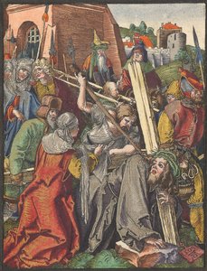 Das Tragen des Kreuzes, aus der Kleinen Holzschnitt-Passion von Albrecht Dürer