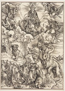 Das Tier mit zwei Hörnern wie ein Lamm von Albrecht Dürer