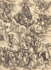 Das Tier mit zwei Hörnern wie ein Lamm, wahrscheinlich ca. 1496-1498 von Albrecht Dürer