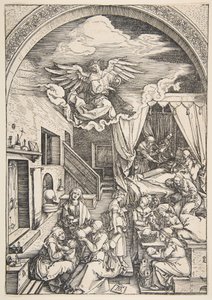 Die Geburt der Jungfrau, aus Das Leben der Jungfrau von Albrecht Dürer
