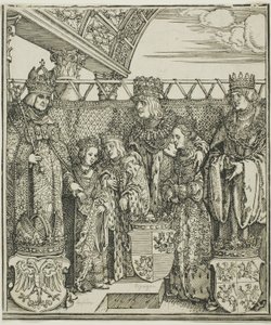 Der Kongress und die Doppelhochzeit in Wien, aus dem Triumphbogen von Maximilian I.