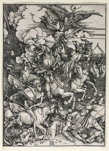 Die vier Reiter, aus der Apokalypse, ca. 1498 von Albrecht Dürer