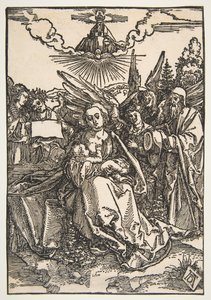 Die Heilige Familie mit fünf Engeln, ca. 1503 von Albrecht Dürer