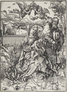 Die Heilige Familie mit drei Hasen von Albrecht Dürer