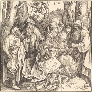 Die Heilige Familie mit zwei musizierenden Engeln