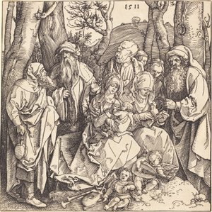 Die Heilige Familie mit zwei musizierenden Engeln