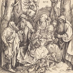 Die Heilige Familie mit zwei musizierenden Engeln, 1511