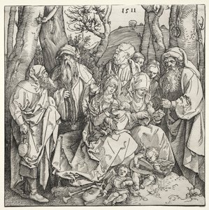 Die Heilige Familie mit zwei musizierenden Engeln