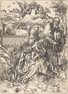 Die Heilige Familie mit den drei Hasen von Albrecht Dürer