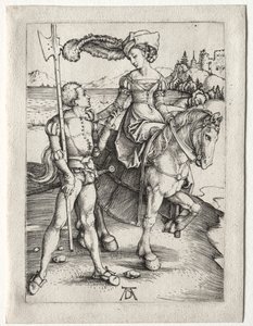 Die Dame reitet und der Landsknecht von Albrecht Dürer