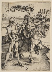Die Dame zu Pferd und der Landsknecht, ca. 1497 von Albrecht Dürer