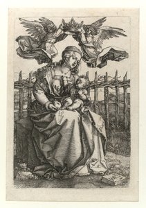 Die Madonna und das Kind, gekrönt von zwei Engeln, 1518 von Albrecht Dürer