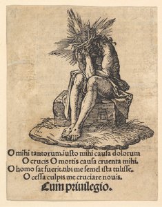 Der Schmerzensmann sitzend, Titelseite der Kleinen Passion von Albrecht Dürer