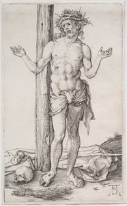 Der Mann der Schmerzen stehend, mit erhobenen Händen, ca. 1500 von Albrecht Dürer