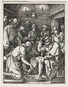 Die kleine Passion: Christus wäscht die Füße des heiligen Petrus