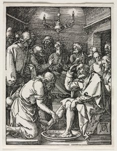 Die Kleine Passion: Christus wäscht St. Petrus die Füße