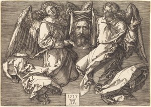 Das Schweißtuch, gehalten von zwei Engeln von Albrecht Dürer