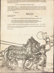 Der Triumphwagen von Maximilian I (Der große Triumphwagen) [Platte 8 von 8] von Albrecht Dürer