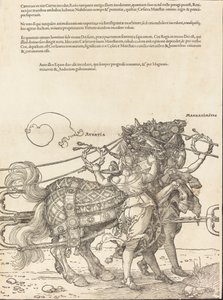 Der Triumphwagen von Maximilian I. Der große Triumphwagen [Tafel 7 von 8], 1523 Lateinische Ausgabe