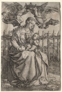 Die Jungfrau von zwei Engeln gekrönt von Albrecht Dürer