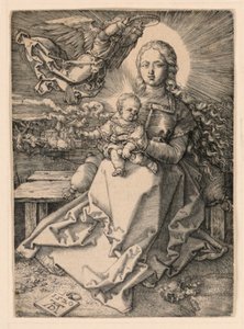 Die Jungfrau von einem Engel gekrönt von Albrecht Dürer